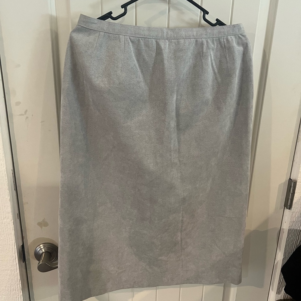 Grey suede skirt